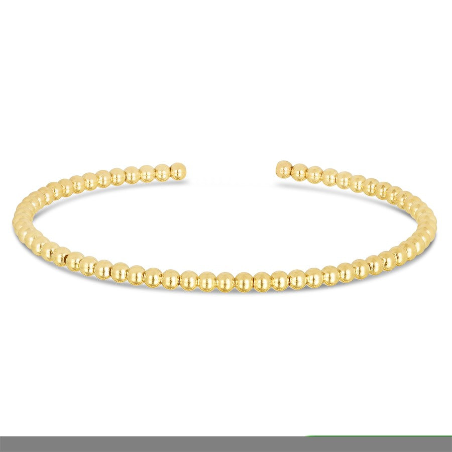 14K Gold 3mm Bead Cuff