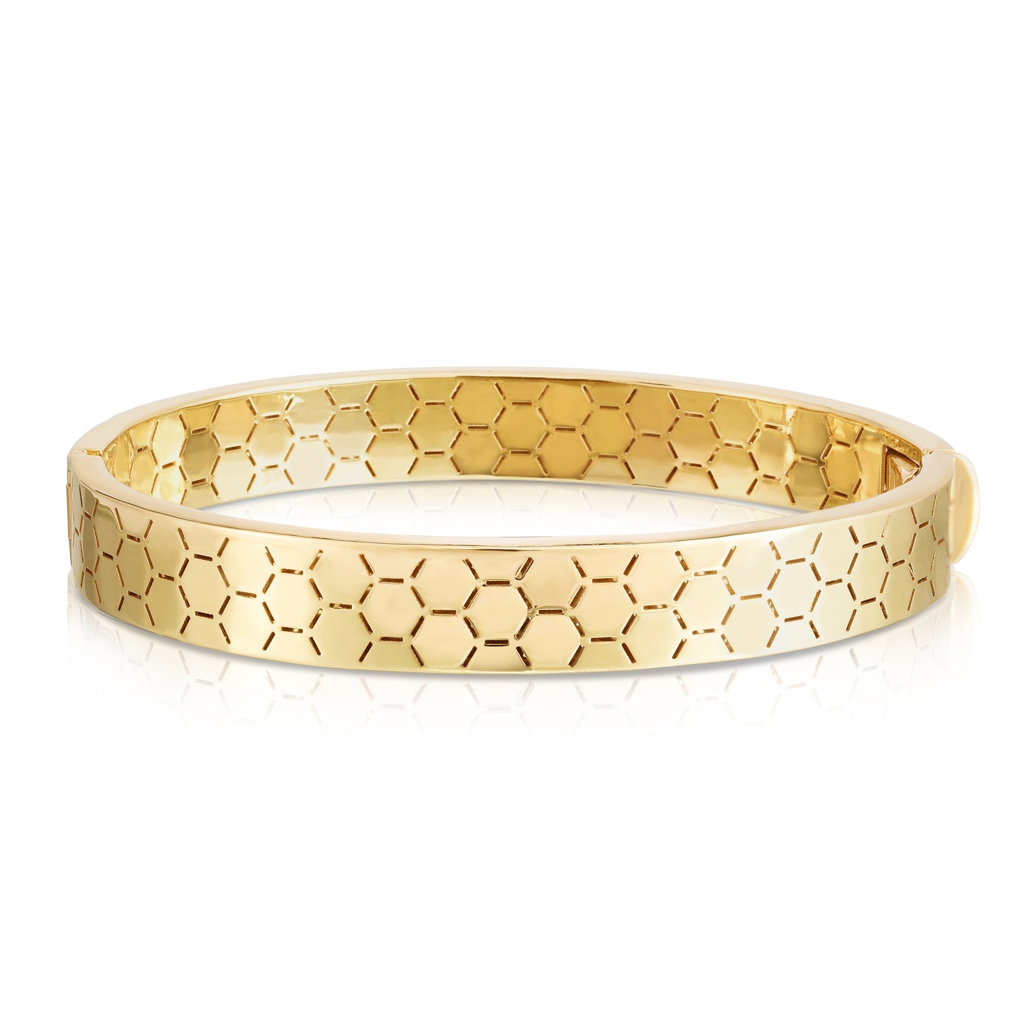 14K Honeycomb Bangle