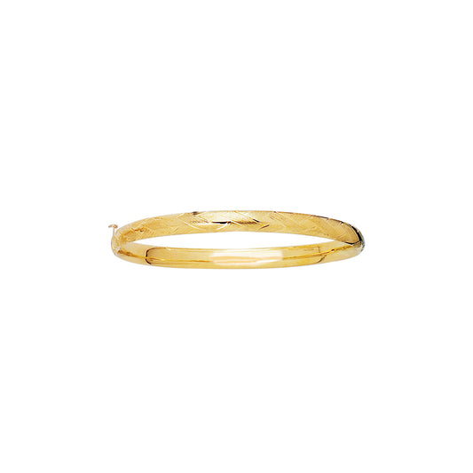 14K Gold X Pattern Children's Bangle