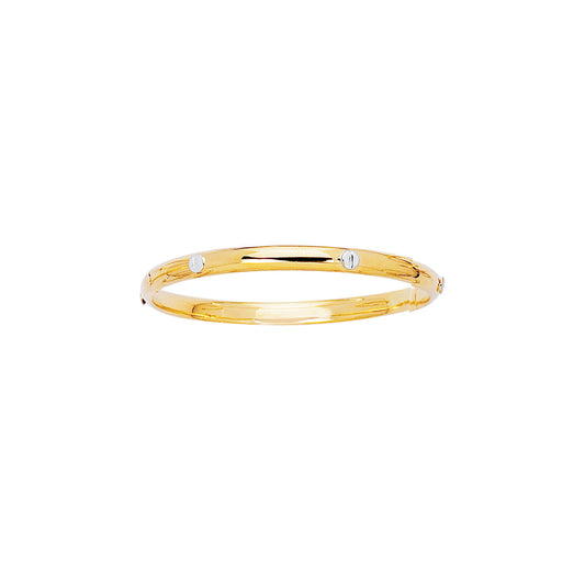 14K Gold Screw Accent Children's Bangle