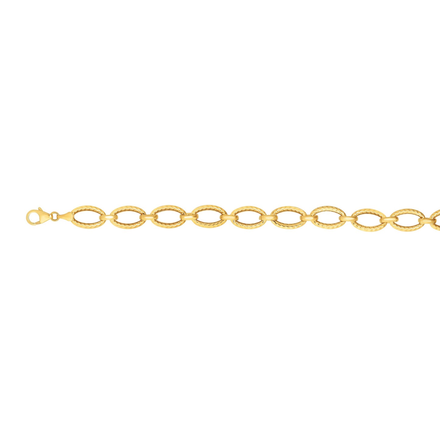 14K Gold Oval Link Bracelet