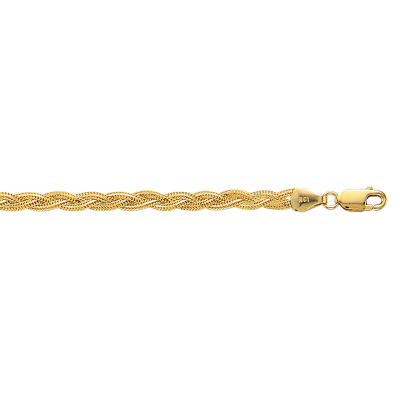 14K Gold 3.5mm Braided Fox Chain