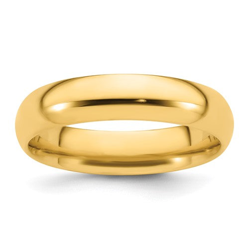Comfort Fit Wedding Band in 14K Yellow Gold — 5mm, Size 9