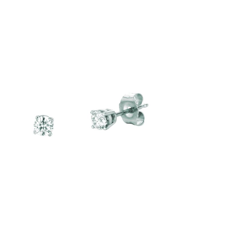 14K White Gold Diamond Earring