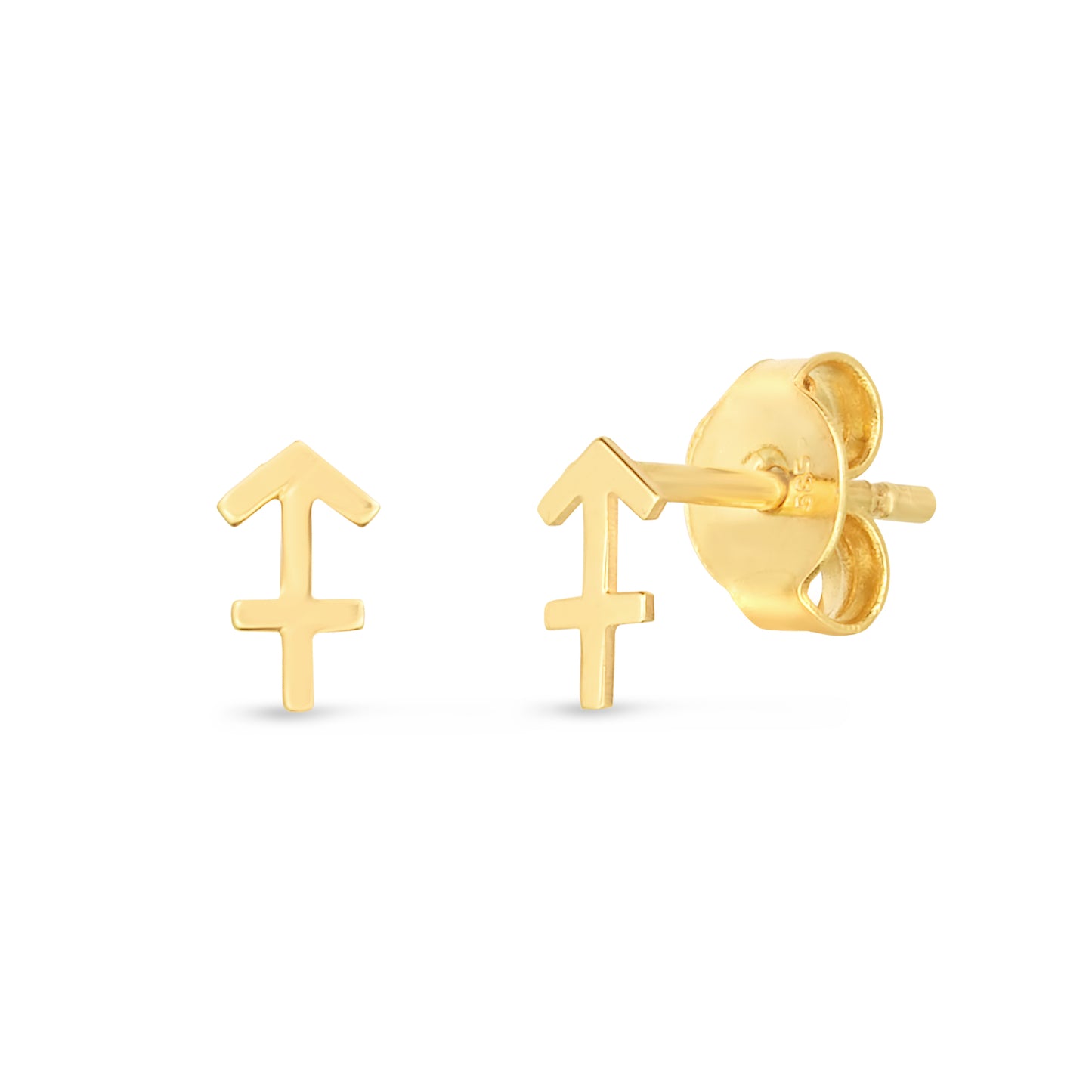 14K Gold Sagittarius Studs