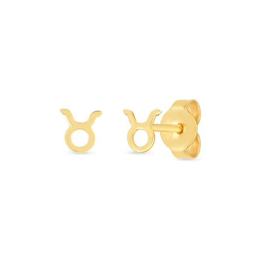 14K Gold Taurus Studs