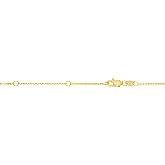 14K Gold 0.87mm Double Extendable Diamond Cut Cable Chain