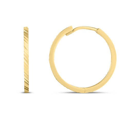 14K Gold Round Hoops