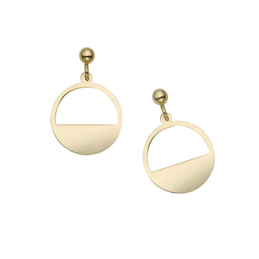 14K Gold Polished SOHO Half Disc Earrings