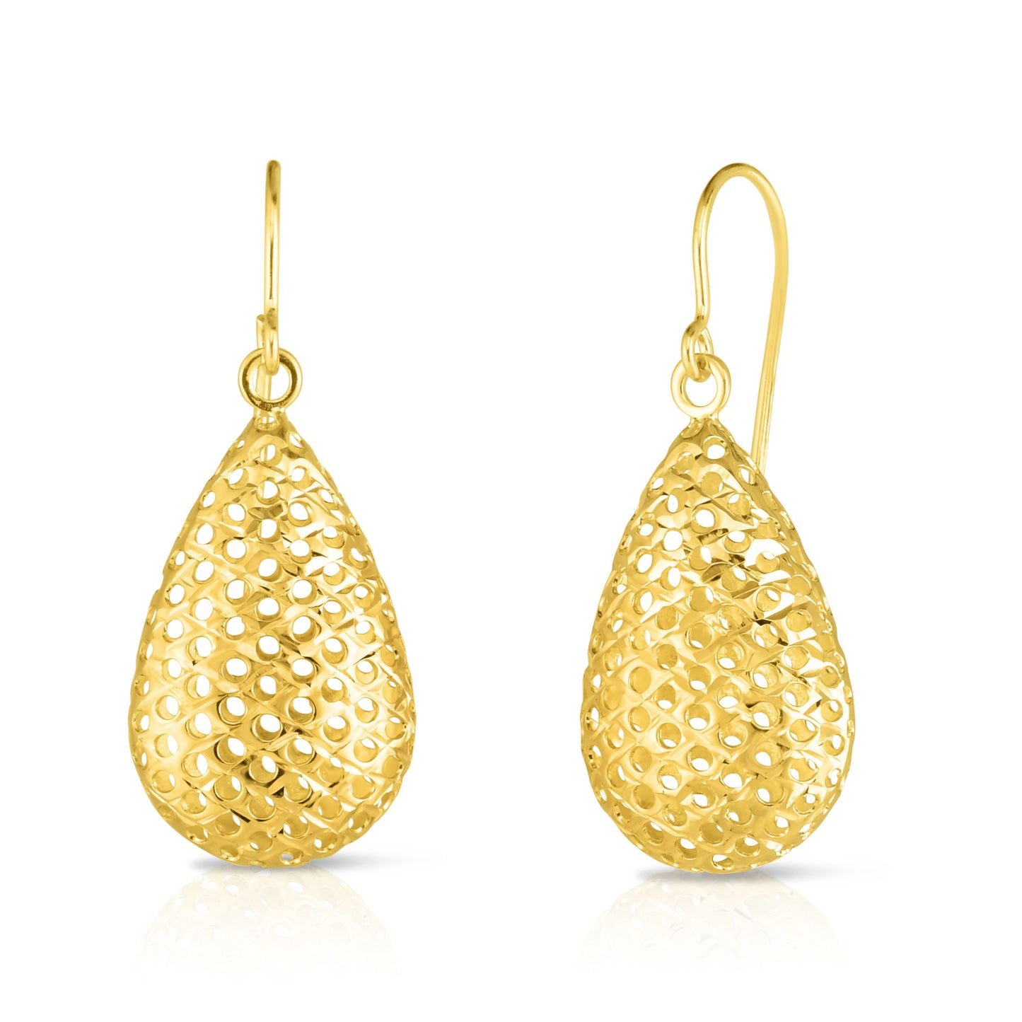 14K Gold Large Open Tear Drop Earring