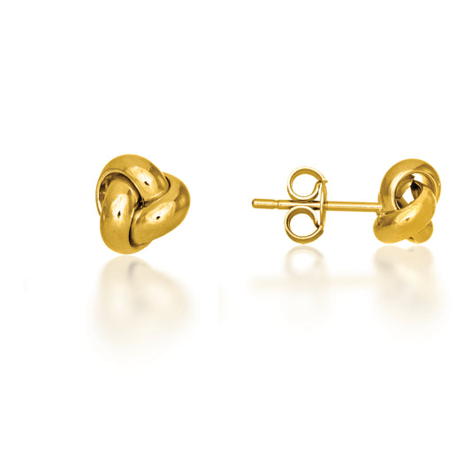 14K Gold Mini Classic Polished Love Knot Stud Earring