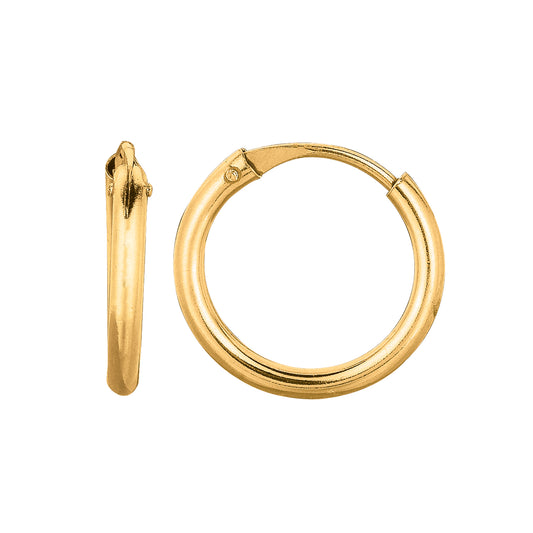 14K Gold 1x10mm Endless Hoops