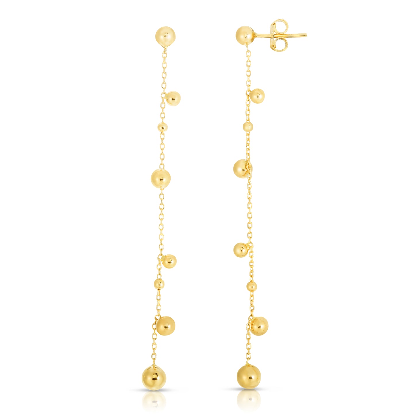 14K Gold Drop Bead Earrings