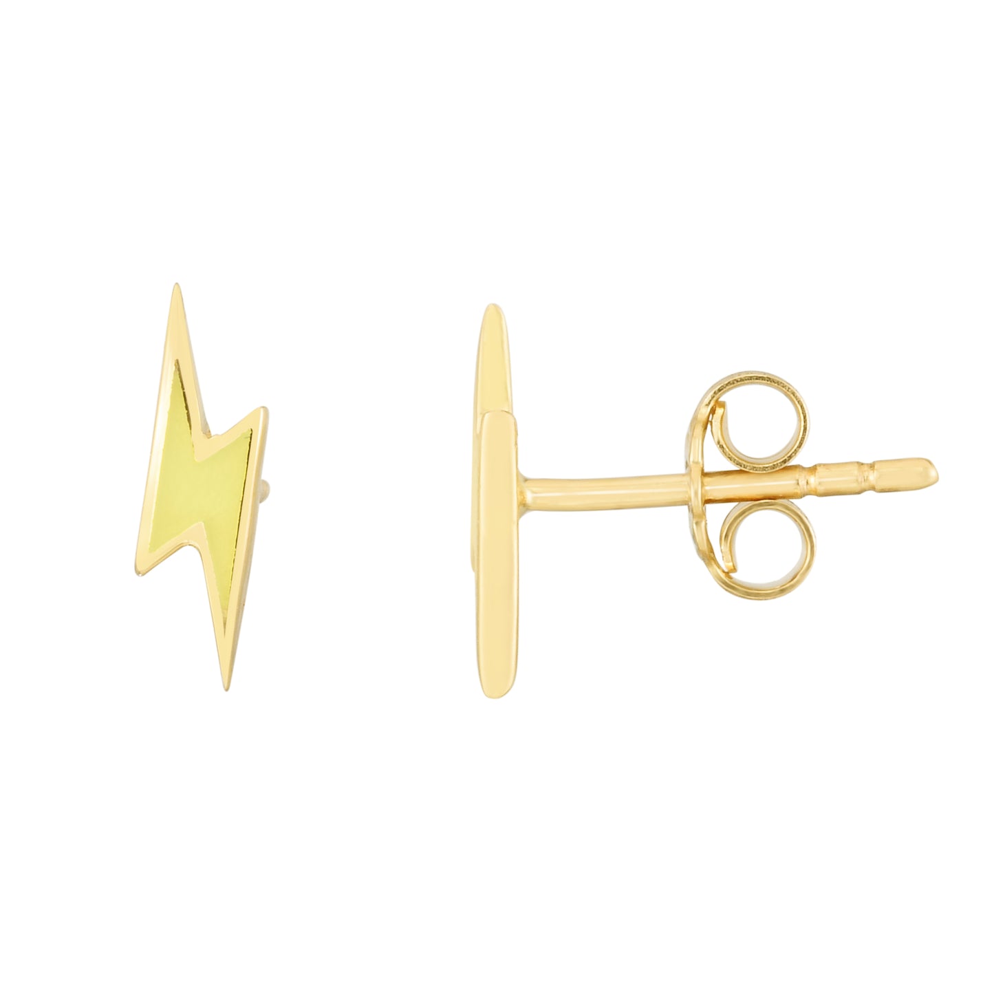 14K Bolt Enamel Earrings