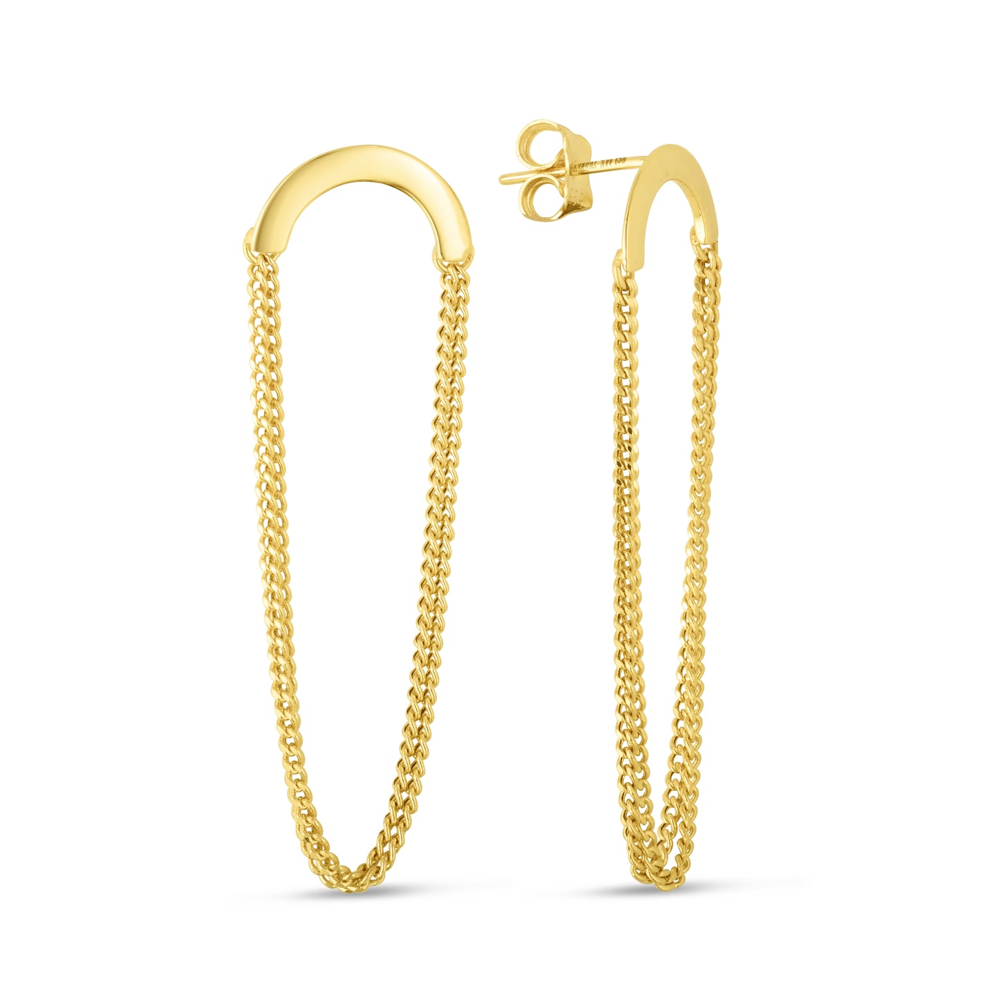 14K Gold Chain Drop Earrings