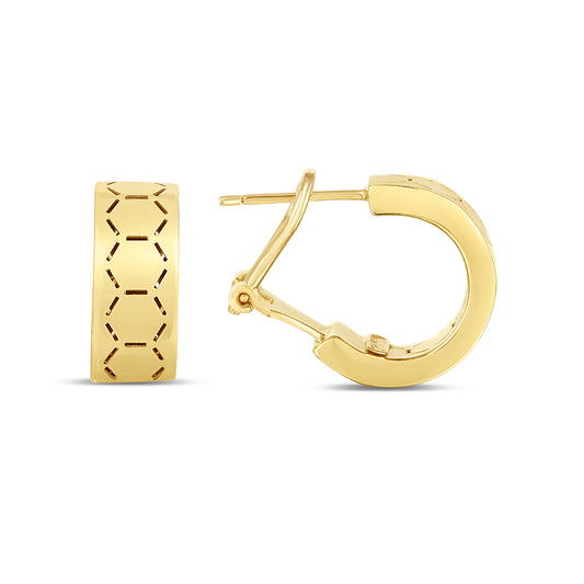 14K Honeycomb Hoop Earrings