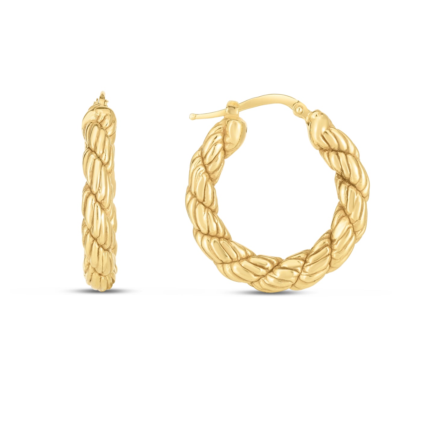 14K Rope Hoop Earrings