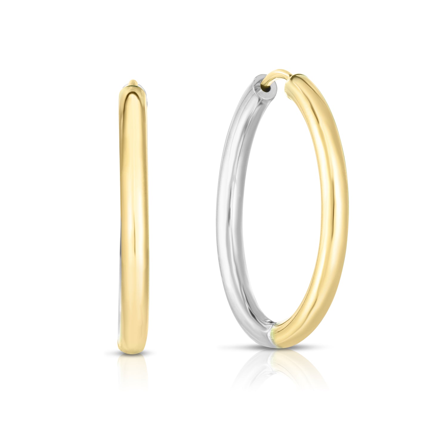 14K Gold Diamond Cut Hoop Earring