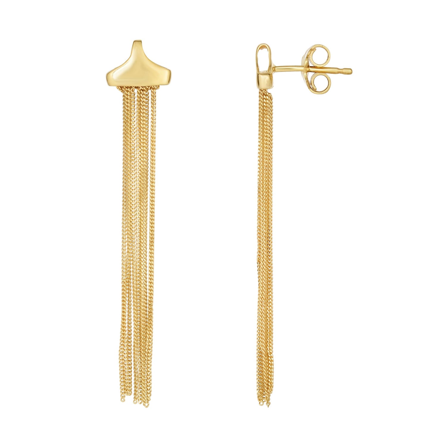 14K Gold Multi Chain Drop Earring