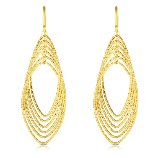 14K Gold Multi-Layered Dangle Earring