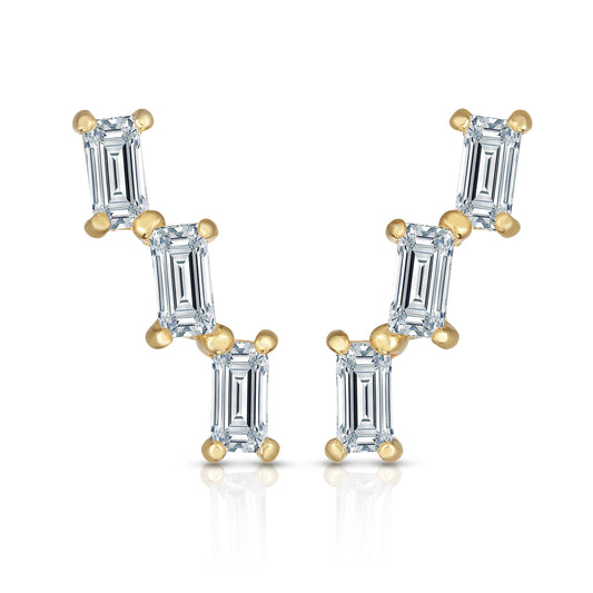 14K Gold Baguette Ear Climber