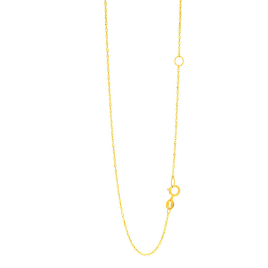 14K Gold 1.1mm Extendable Chain