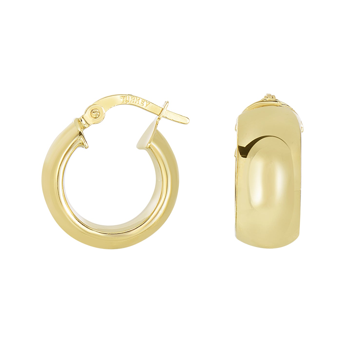14K Yellow Gold Polished Chunky Hoop Earring