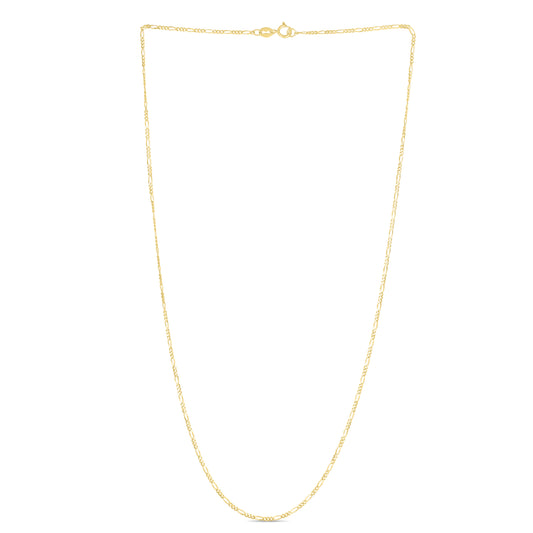 14K Gold 1.3mm Figaro Chain