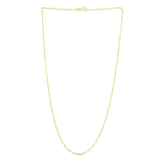 14K Gold 1.3mm Figaro Chain