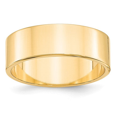 Flat Wedding Band in 14K Yellow Gold — 7mm, Size 9