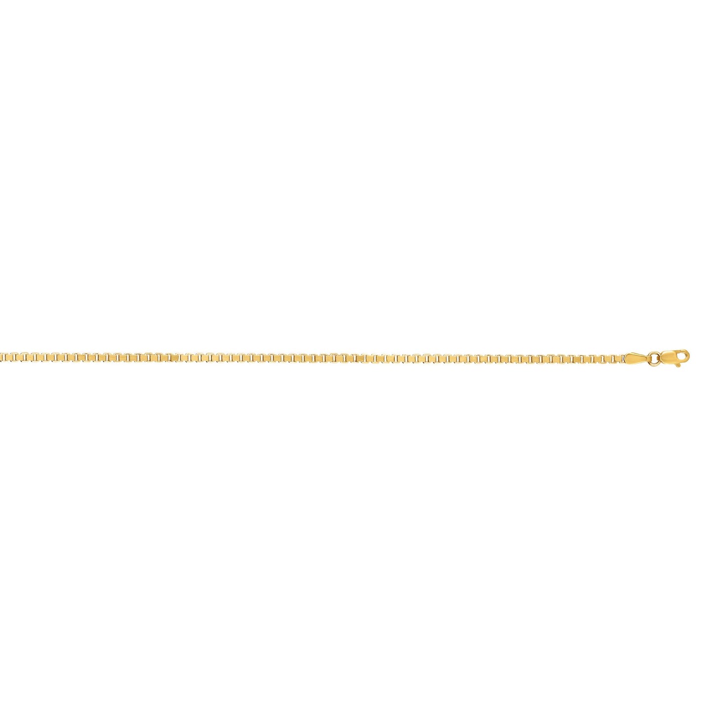 14K Gold 2.1mm Semi-Solid Box Chain