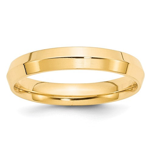 Knife Edge Comfort Fit Wedding Band in 14K Yellow Gold — 4mm, Size 4.5