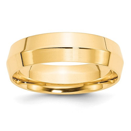 Knife Edge Comfort Fit Wedding Band in 14K Yellow Gold — 6mm, Size 11.5