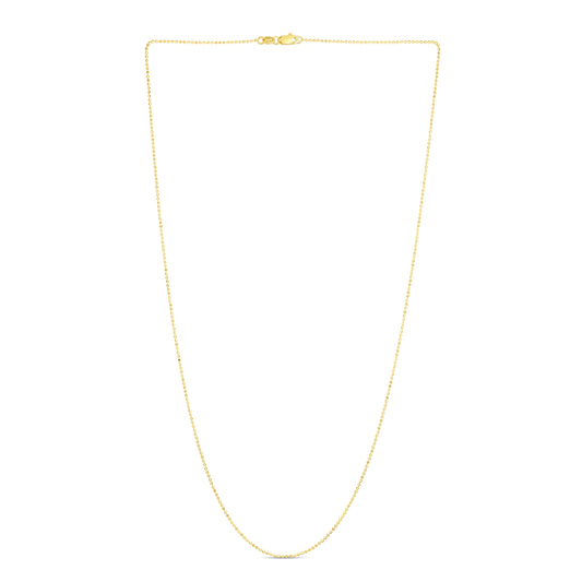 14K Gold 0.9mm Diamond Cut Bead Chain