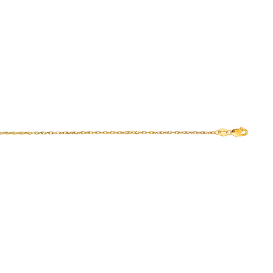 14K Gold .85mm Machine Rope Chain (Carded)