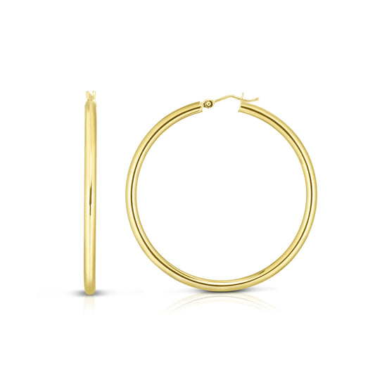 14K Gold 3x25mm Hoops