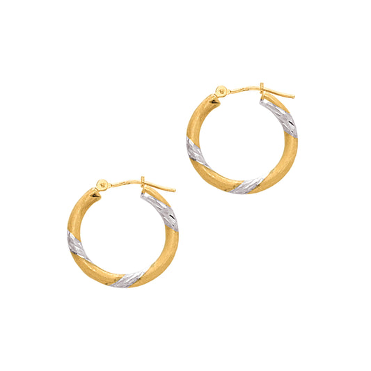 14K Gold 3x20mm Hoop Earring