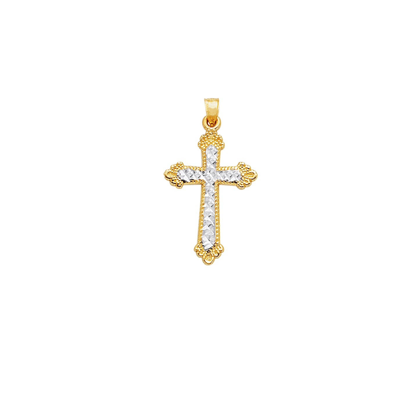 14K Gold Vintage Diamond Cut Cross