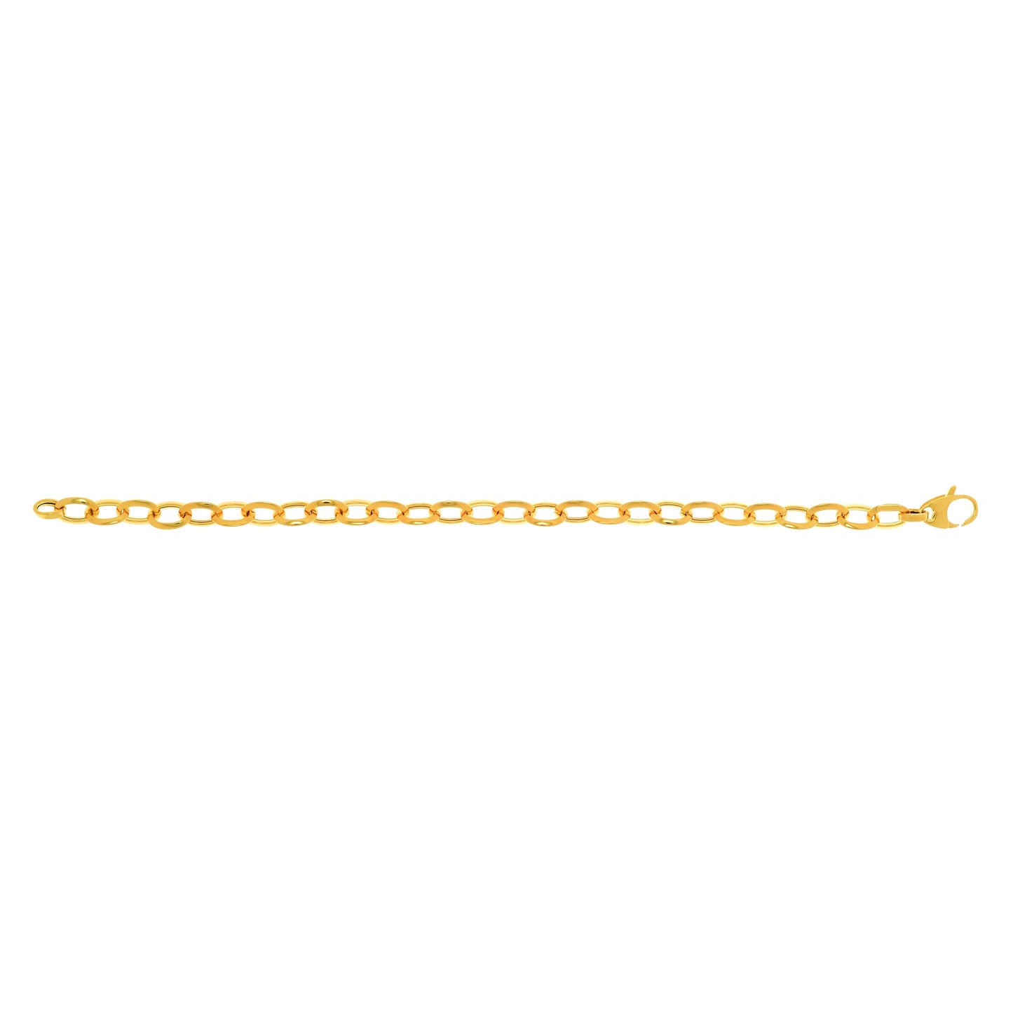 14K Gold Polished Mini Oval Link Chain