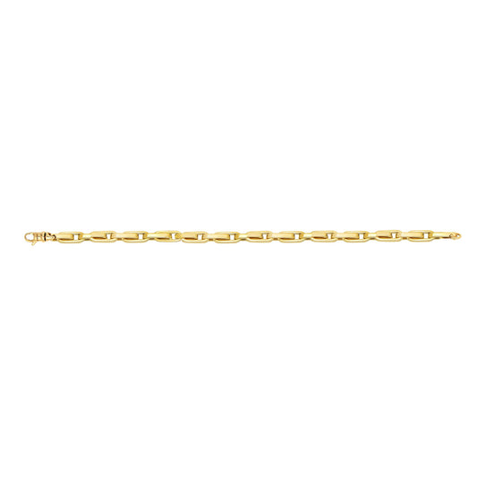 Fancy Oval Box Link Bracelet in 14K Two-Tone Gold — 8.25 Inches