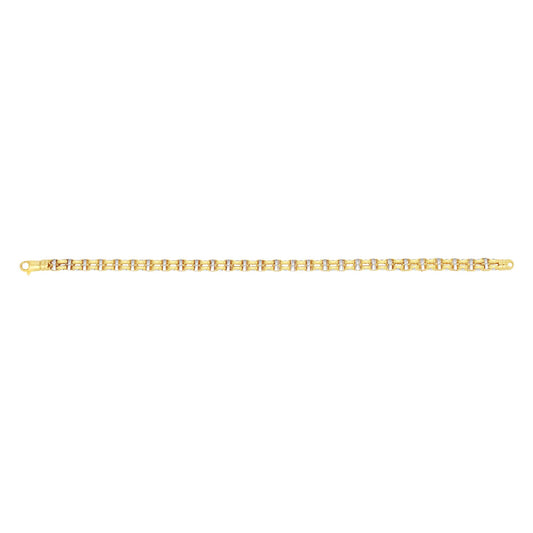 And Fancy Double Anchor Link Bracelet in 14K Two-Tone Gold — 8.5 Inches