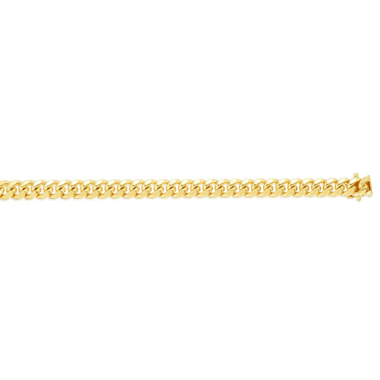 Classic Miami Cuban Chain Bracelet in 14K Yellow Gold — 8.5 Inches, 8.2mm