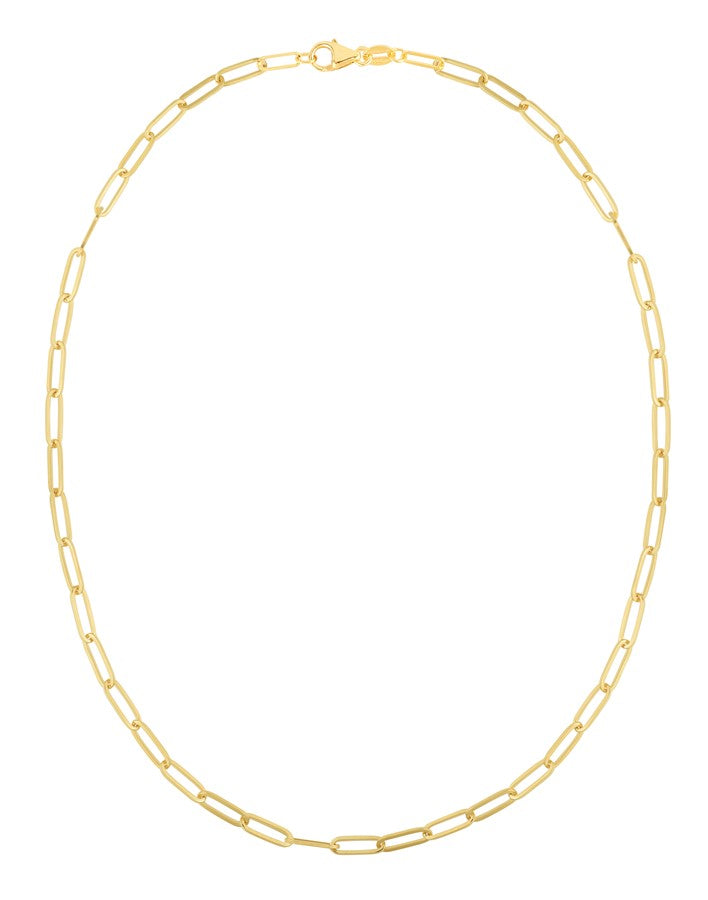 14K 4mm Paperclip Chain