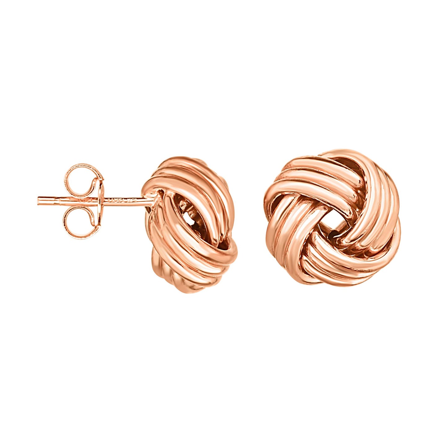 14K Gold Medium Multi-Row Love Knot Stud Earring