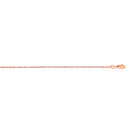 14K Gold .85mm Machine Rope Chain (Carded)