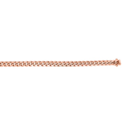 Classic Miami Cuban Chain Bracelet in 14K Rose Gold — 8.5 Inches, 6.1mm