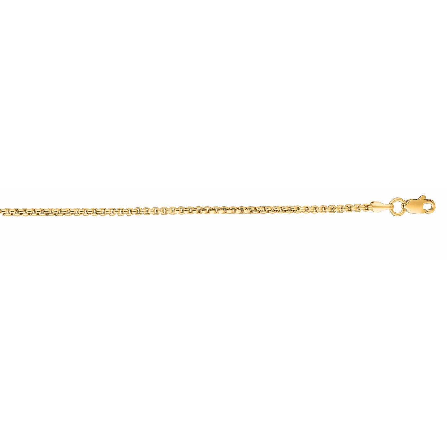 14K Gold 1.3mm Lite Round Box Chain