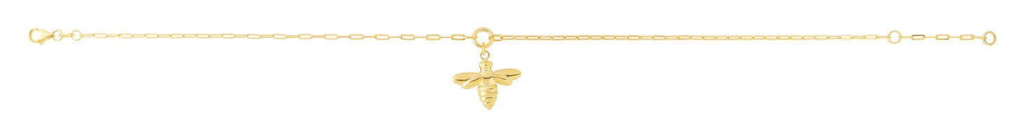 14K Gold Dangling Bumblebee Chain