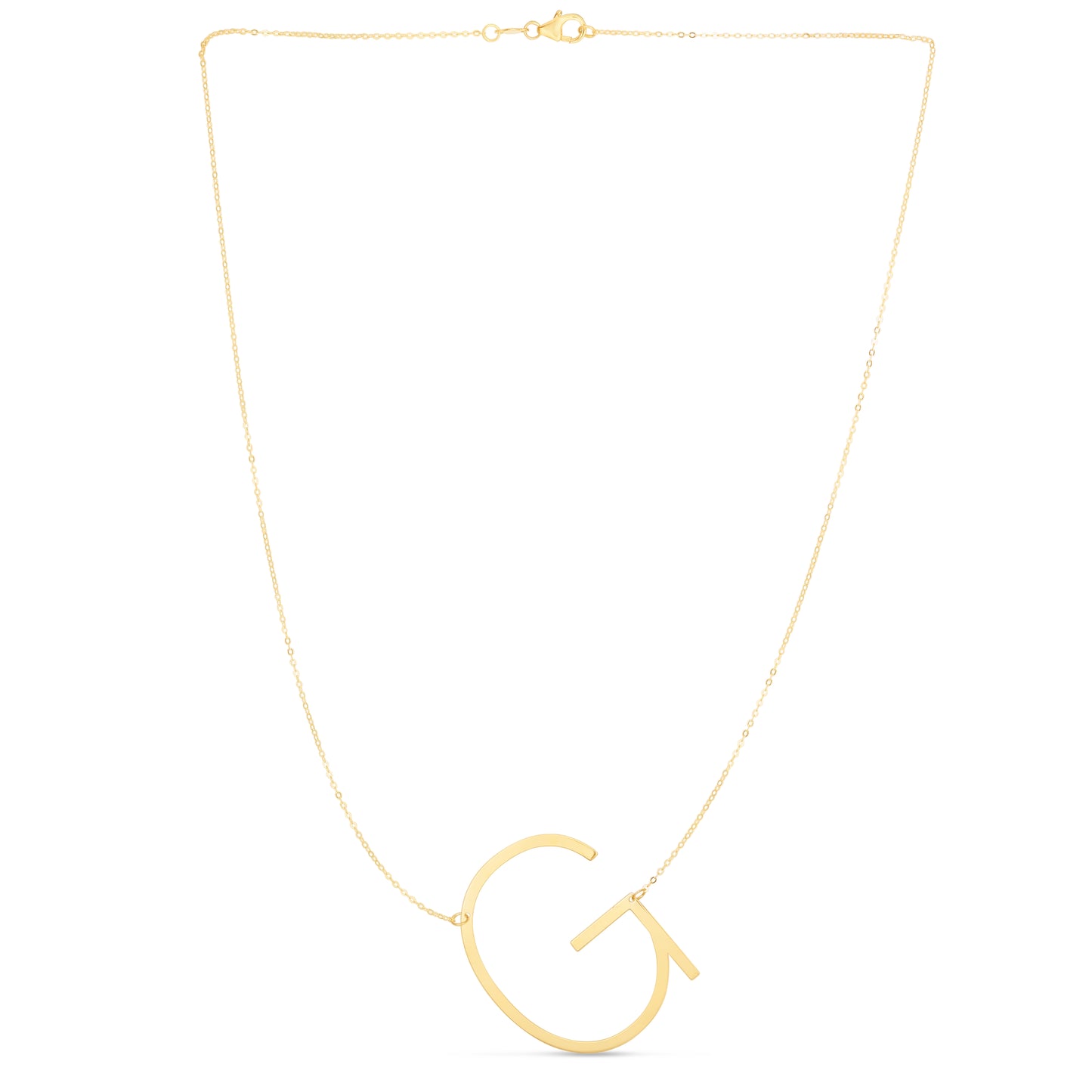 14K Gold Large Initial G Necklace