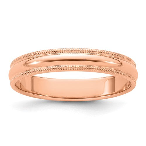 Half-Round Wedding Band in 14K Rose Gold — 4mm, Size 4